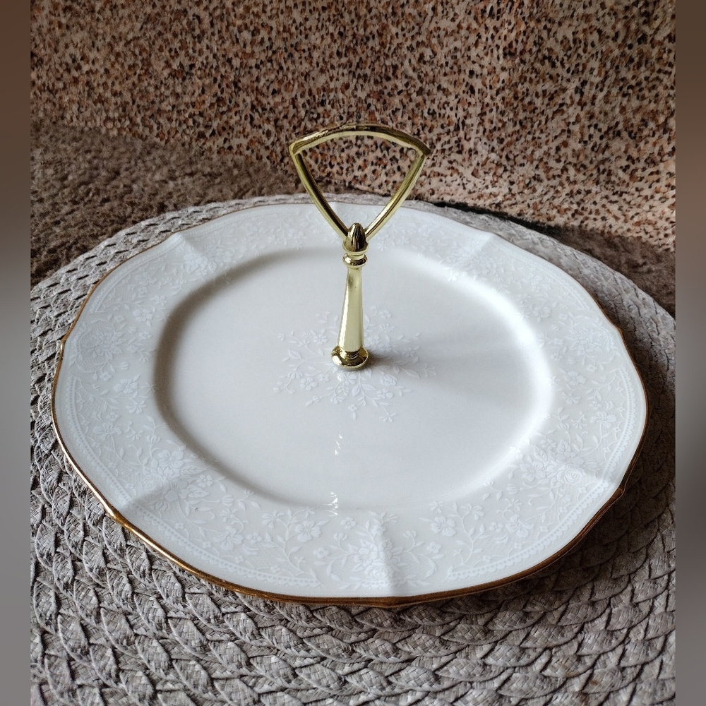 Noritake Ivory Gold Trim serving plate with Handle